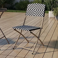 Mainstays Patio Folding Wicker Chair - Black & White