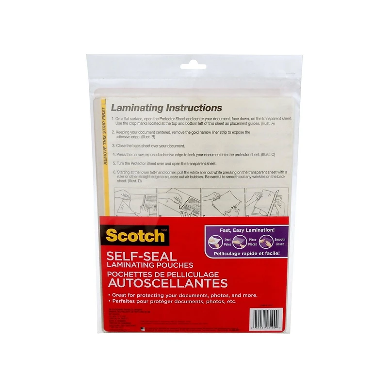 Pochette de pelliculage autoadhésive LS854-10-C Scotch®, 22,9 cm x 29,2 cm, 10/paquet Scotch®, LS854-10-C