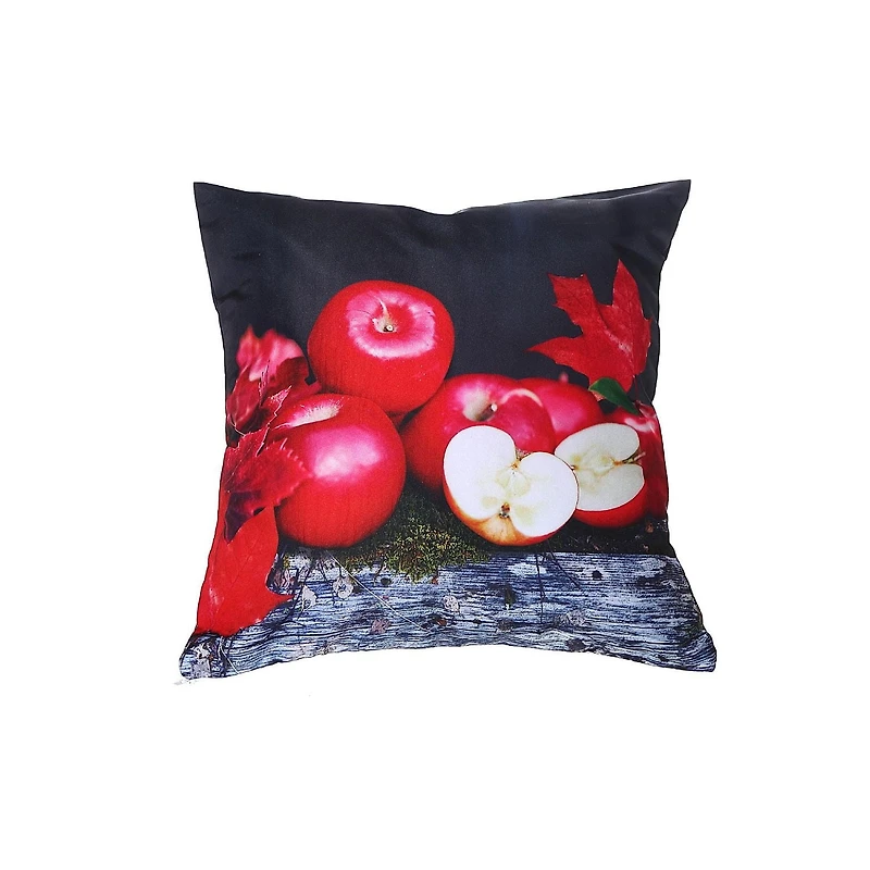 IH Casa Decor Polyester Digital Print Cushion Fresh Pommes 18 X 18 - Ensemble De 2