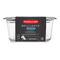 Rubbermaid Brilliance Glass Food Storage Container, 1.1 L (4.7 Cup), 1 Pack