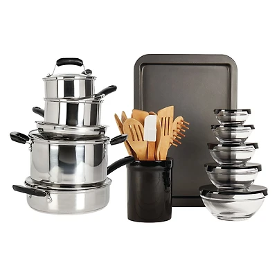 Basic Essentials 25 Piece Stainless Steel Cookware Set