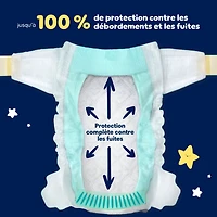 Couches de nuit ZZZ, taille 6 ( et plus [35 lb et plus]), couches jetables pour bébés, protection pendant la nuit