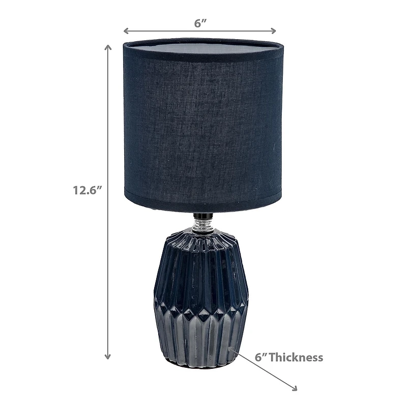 Lampe De Table En Céramique Avec De L'Ombre En Bleu Marine Méridien