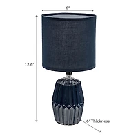 Lampe De Table En Céramique Avec De L'Ombre En Bleu Marine Méridien