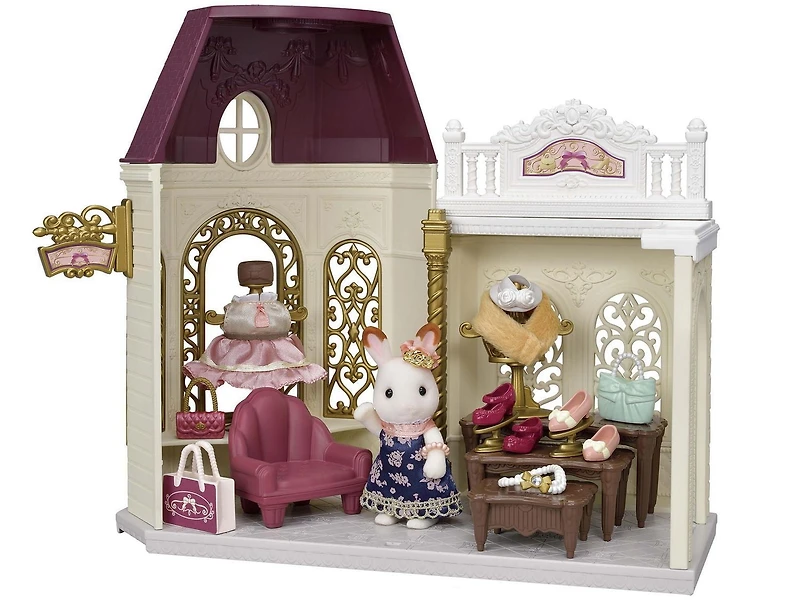 Calico Critters Boutique de Mo Maison de Poupée avec Figurine et Accessoires de Mode