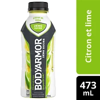 BodyArmor Zero Sugar Citron et lime Bouteille, 473 mL BodyArmor Citron Lime Zero Sucre