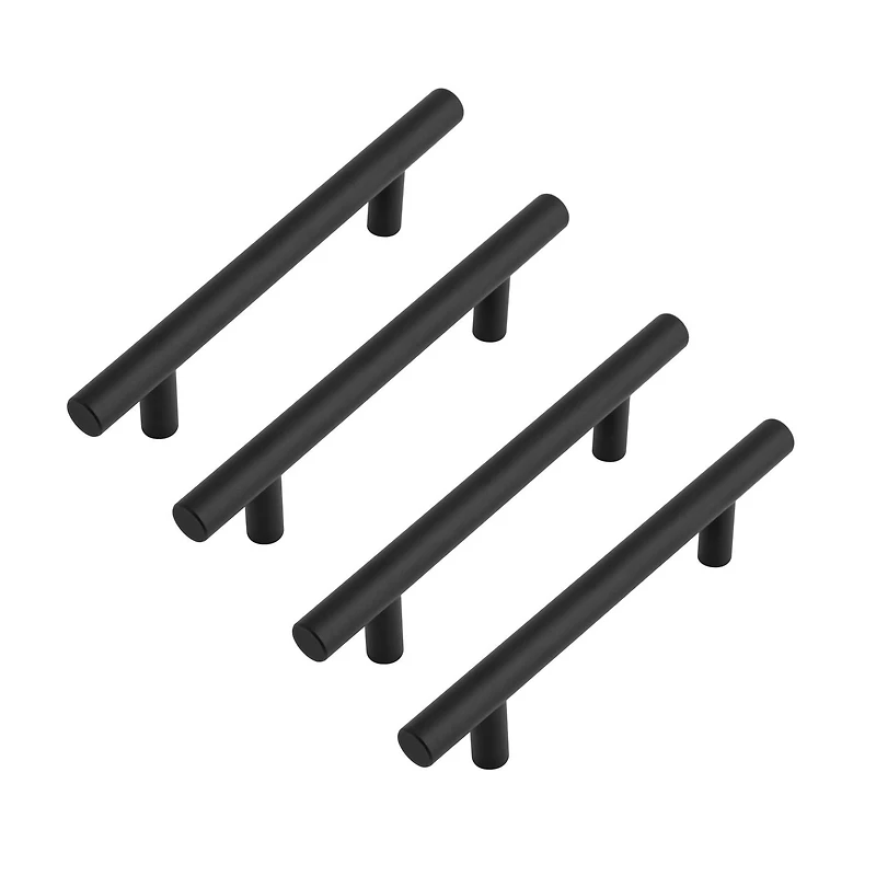 Era Poignées d'Armoire Rondes lots de 4, Noir 5.90 x 0.47 x 1.30 po.