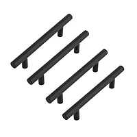 Era Poignées d'Armoire Rondes lots de 4, Noir 5.90 x 0.47 x 1.30 po.