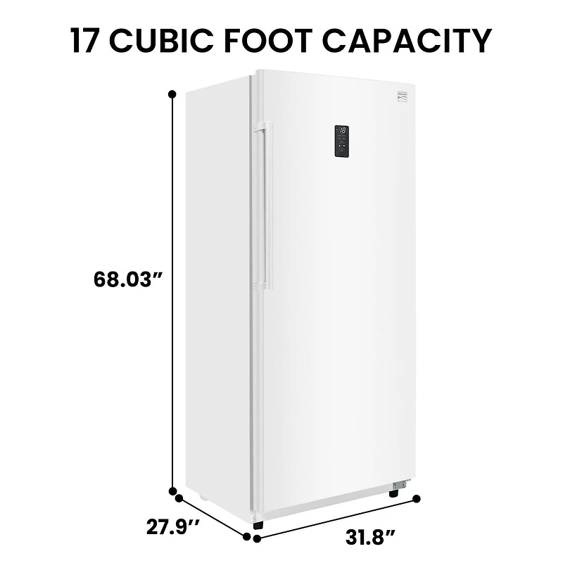 Kenmore Congélateur/Réfrigérateur Vertical Convertible 17 pi³, 480L, Prêt pour le Garage, Sans Givre, Grande Capacité, Blanc