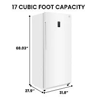 Kenmore Congélateur/Réfrigérateur Vertical Convertible 17 pi³, 480L, Prêt pour le Garage, Sans Givre, Grande Capacité, Blanc
