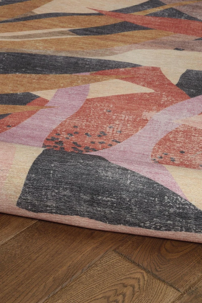 Outdoor Washable Seagrove Orange & Cream 7' x 9' Area Rug