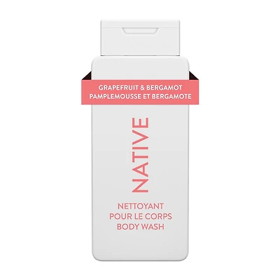 Native – Nettoyant pour le corps Pamplemousse et bergamote – sans sulfate, sans parabènes