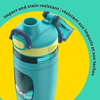 Bouteille d’eau pour enfants Flo bubba, 473 ml, large ouverture, manchon en silicone, couvercle à bouton-poussoir