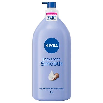 Lotion corporelle hydratante douceur 72 heures NIVEA pour les peaux sèches avec acide hyaluronique, 1 L NIVEA LAIT CORPOREL DOUX 1 LITRE