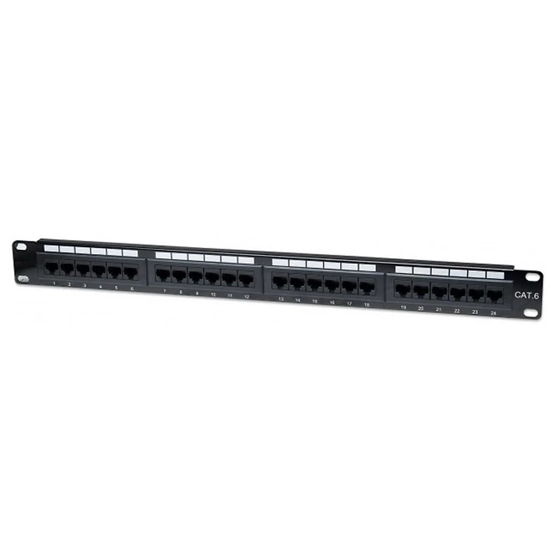 Panneau de brassage Cat6 24 ports, 1u - Noir