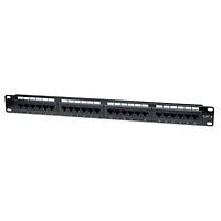 Panneau de brassage Cat6 24 ports, 1u - Noir