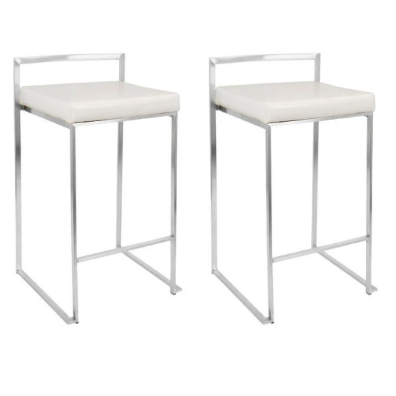 Tabouret de bar sans dossier Salem – Design élégant avec pieds chromés et revêtement en PU, ajout moderne et élégant à n'importe quelle cuisine ou bar