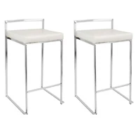 Tabouret de bar sans dossier Salem – Design élégant avec pieds chromés et revêtement en PU, ajout moderne et élégant à n'importe quelle cuisine ou bar