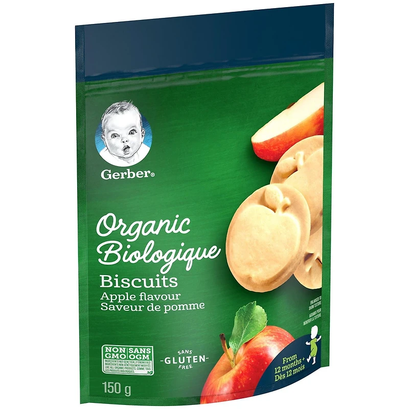 Biscuits GERBER® Bio, coll. pour tout-petits, Saveur pomme 150 g 150 GR