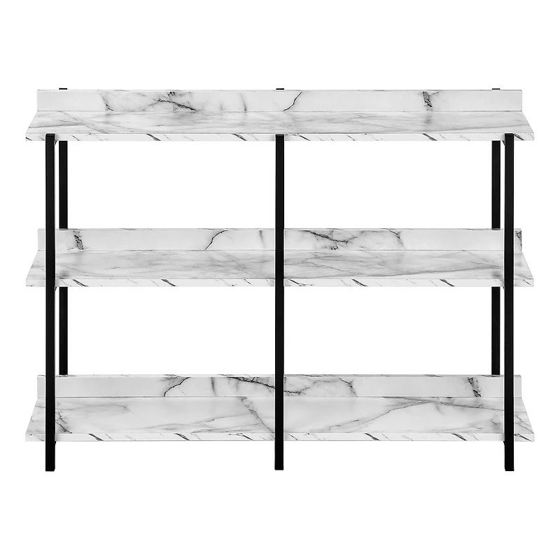 Monarch Specialties Accent Table, Console, Entryway, Narrow, Sofa, Living Room, Bedroom, Metal, Laminate, White, Black, Contemporary, Modern