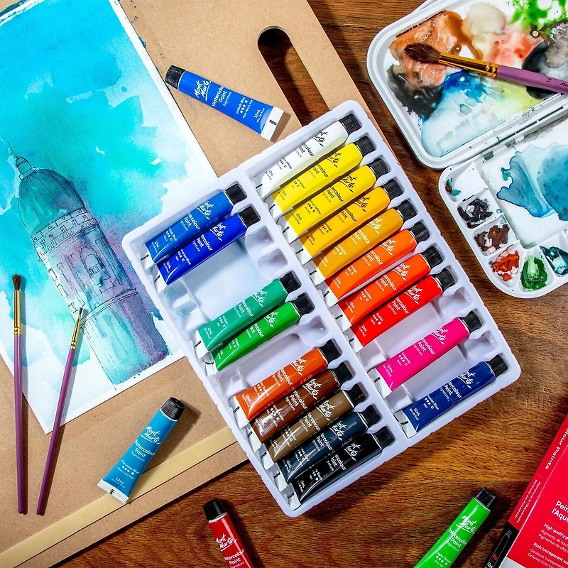 MONT MARTE Ensemble de peinture d'aquarelle de 2ml - 24mcx MM WATERCOLOR 24PC