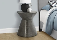 Monarch Specialties  Table D'appoint, Tambour, Coté, Bout, Table De Nuit, Lampe, Salon, Chambre À Coucher, Métal Gris, Contemporain, Moderne
