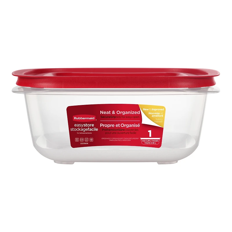 Rubbermaid 14.66-Cup EasyStore Square Food Storage Container with Lid
