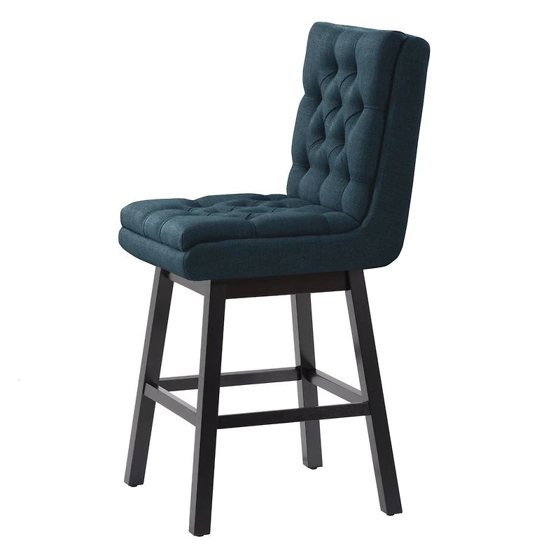 CorLiving Leilani Modern Tufted Indoor Counter Height Bar Stools with Back and Wood Legs - Set of 2