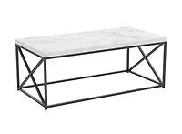 Safdie & Co. Coffee Table 44L Marble Black Metal