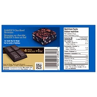 Barre de chocolat non sucré 100 % pur Baker’s pour la cuisson Baker’s 225g