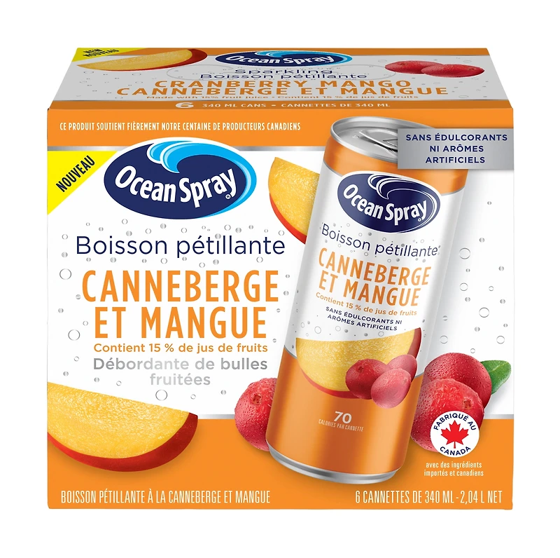 Ocean Spray Sparkling Cranberry Mango 6PK, OSI SPRK CRANMAN 6PK