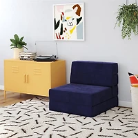 Novogratz The Flower Modular Chair and Lounger Bed with 5-in-1 Design, Black