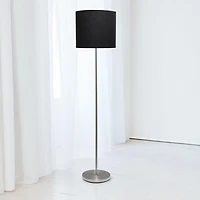 Simple Designs Brushed NIckel Drum Shade Floor Lamp