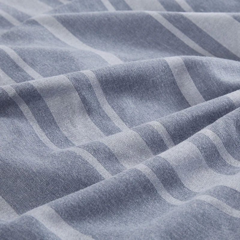 Kent 3 Piece Striped Herringbone Oversized Comforter Set