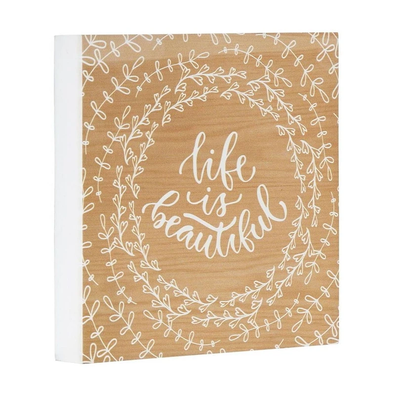 Dessus de boîte artistique Life is Beautiful 15,2 x 15,2 cm