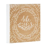 Dessus de boîte artistique Life is Beautiful 15,2 x 15,2 cm