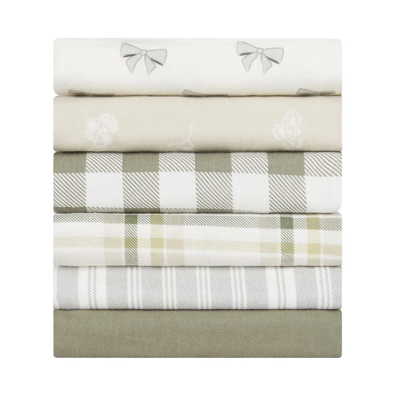 HOMETRENDS 3-Piece Vetiver Mix Flannel Sheet Set, Twin