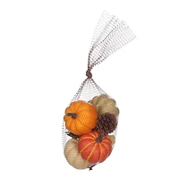 6in Harvest Pl Mesh Bagged Pumpkin