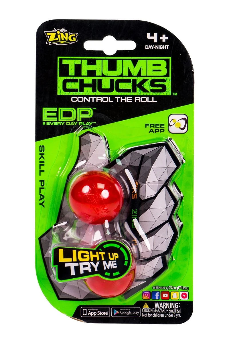 Jeux d'adresse de couleur rouge Thumb Chucks de Zing