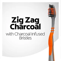Colgate Zig Zag Charcoal Toothbrush, Adult Soft Toothbrushes, 6 Pack