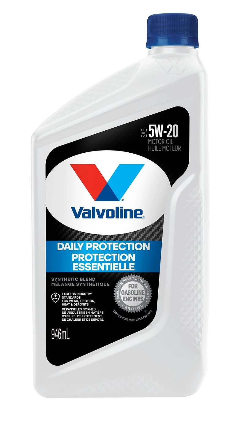 Huile à moteur Valvoline protection essentielle 5W20 au mélange synthétique 2T-5T