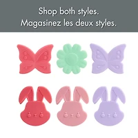 Way to Celebrate 3-Pack Butterfly and Flower Kitchen Bag Clips in Deep Pink, Soft Green and Soft Purple