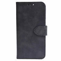 Blu Element Faux Leather Folio Case w/TPU Gelskin for iPhone 16, Black, Folio Case for iPhone 16