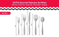Ensemble de Couverts Gourmet Milan 20 Pièces (Acier Inoxydable Brossé 18/0)