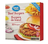 Great Value Frozen Beef Value Pack Burgers, 20x113g, 2.27KG