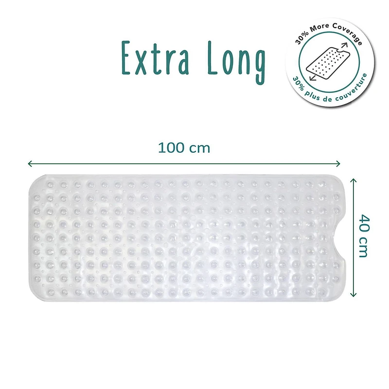 Babyworks™ Total Tub Bath Mat - Transparent,  39.4 x 15.7 inches and made from Polyvinyl Chloride