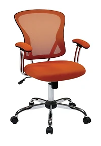 Chaise de bureau Juliana, siège en tissu maillé orange