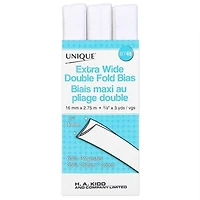 UNIQUE Extra‑Wide Double‑Fold Bias Tape — 15 mm × 2.75 m, 65% Polyester/35% Cotton, 15 mm x 2.75 m