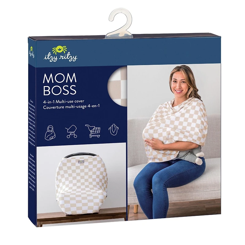 Itzy Ritzy Mom Boss Checkerboard, 4-in-1 multi-use cover