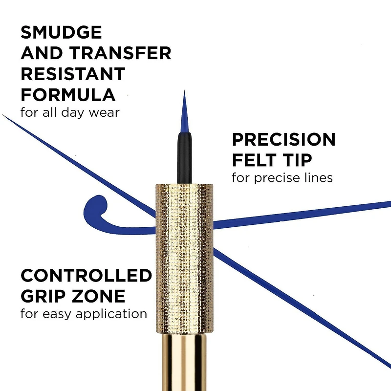 L'Oréal Paris Matte Signature Traceur Liquide, Ultra-Précis, Hydrofuge, Bleu